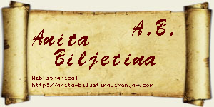 Anita Biljetina vizit kartica